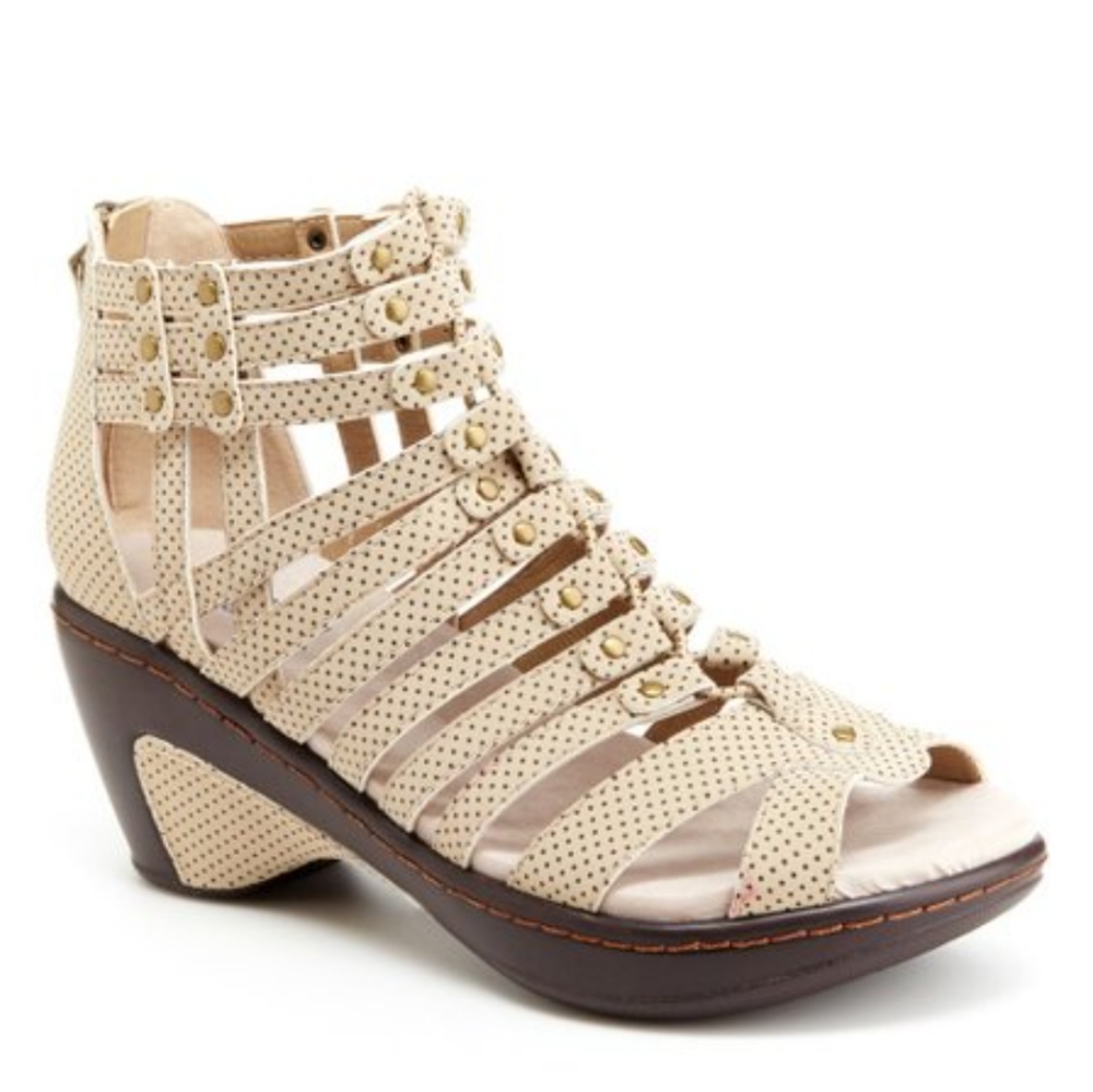 Jambu Beige Nectar Polka Dot Gladiator Sandal Size 8... Memory Foam NIB